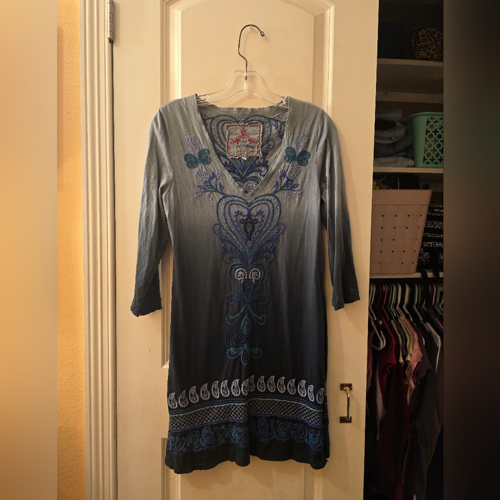 Johnny Was Mini Dress Sz Small 2 Tone